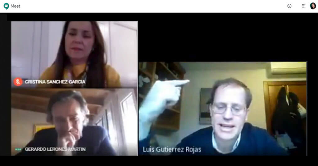 Un momento de la videoconferencia con Luis Gutiérrez Rojas.