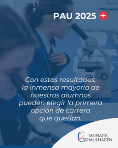 Nuevos récords de resultados en la PAU 2025 en Granada 12 Resultados PAU 2025 en Granada Colegio Monaita Mulhacen 16 Nuevos récords de resultados en la PAU 2025 en Granada